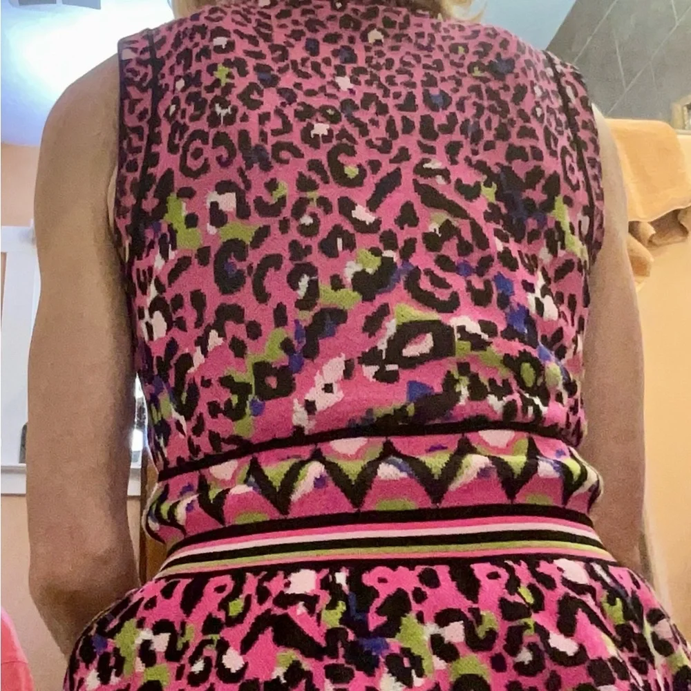 MISSONI Black and Pink A-Line Mini Dress Sleeveless - Picture 11 of 11